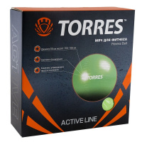 Мяч гимнастический  "TORRES", арт.AL100155, диам. 55 см, эласт. ПВХ, с защ. от взрыва,  с насосом, зел