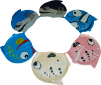 Шапочка для плавания Dobest YS, желтый/розовый/голубой, полиэстер