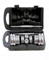 Гантели хромированные BB-501, разборные, в чемодане, 2 шт. по 10 кг