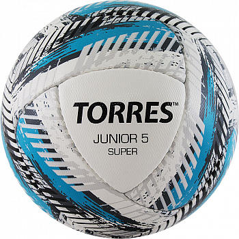 Мяч футб. "TORRES Junior-5 Super HS"арт.F320305, р.5, вес 350-370 г, ПУ,4сл,16 п,руч.сш,бел-гол-сер
