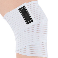 Бинт эластичный "TORRES" арт.PRL11002, на ногу, эластичный нейлон, бело-черный