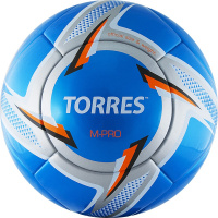 СЦ*Мяч футбольный  "TORRES M-Pro Blue" арт.F319125, р.5, 14 панел., Микрофиб,4 под. слоя, термосшив, син.