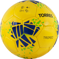 Мяч футбольный "TORRES Trofeo" арт.F32035, р.5, 32 панели. PU, руч. сшивка, жёлтый