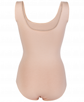 Купальник-невидимка гимнастический AA-7708, без рукавов, хлопок, бежевый (28-34)