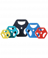 Диск обрезиненный с хватами BB-205 5 кг, d=26 мм, без стальной втулки, синий