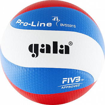 Мяч волейбольный  "GALA Pro-Line 10 FIVB" арт.BV5591S, р. 5,FIVB Appr,синт.к. ПУ Microfiber,клеен,бел-гол-кра