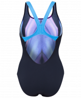 Купальник для плавания совместный Arena Iridiscent One Piece Swim Pro Back Black/Turquoise(1183 508)
