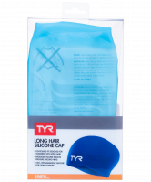 Шапочка для плавания Long Hair Wrinkle-Free Silicone Junior Cap, силикон,LCSJRL/420, голубой