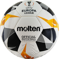 Мяч футбольный  "MOLTEN F5U5003-G19" р.5, FIFA Quality Pro, UEFA Europa League,ПУ, термосш, бел-ор-чер