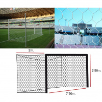 Сетка футбольная  "EL LEON DE ORO" арт.12444035000, a:7.5 b:2.5 c:2.0 d:2.0, нить 4мм ПП бел.
