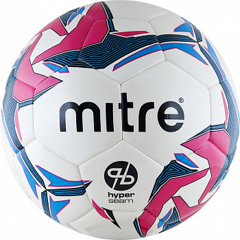 Мяч футзальный  "MITRE Pro Futsal HyperSeam" арт.BB1351WG7, р.4, глян.ПУ, гибридн.сш,бут.кам,бел-гол-роз