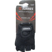 Перчатки для занятий спортом "TORRES" арт.PL6045XL, р.XL, хлопок, нат. замша, подбивка 6 мм,черн