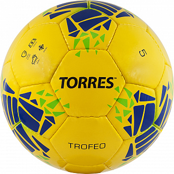 Мяч футбольный "TORRES Trofeo" арт.F32035, р.5, 32 панели. PU, руч. сшивка, жёлтый