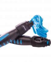 Скакалка RP-102 ПВХ, со счетчиком, синяя/черная, 3 м