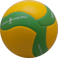 Мяч волейбольный  "MIKASA V200W-CEV",р.5,оф.мяч ЕКВ,ЛЧ ЕКВ,синт.к.микрофиб,18пан, клеен,зел-желт