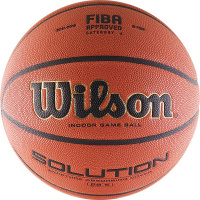 Мяч баскетбольный  WILSON Solution, арт.B0686X, р.6, FIBA Appr, микрофибра, бутил. камера, коричневый