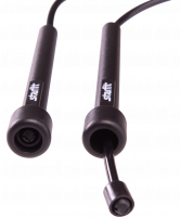 Скакалка RP-101 ПВХ с плаcтиковой ручкой, черная, 3 м