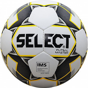Мяч футзальный  "SELECT Futsal Master" арт. 852508-051, р.4, IMS, 32 пан, мат.ПУ, руч.сш, бел-желт-черн