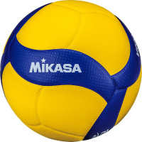 Мяч волейбольный  "MIKASA V200W", р.5, оф.мяч FIVB, FIVB Appr, синт.кожа (микрофиб), 18пан, клееный, желт-син