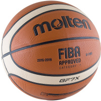 Мяч баскетбольный  "MOLTEN BGF7X" р.7, FIBA Appr, 12 пан, синт.кожа (ПУ),бут.кам,нейл.корд,кор-беж-чер