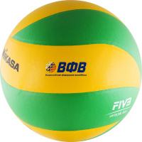 СЦ*Мяч вол. "MIKASA MVA390CEV", р 5, синт.кожа (ПВХ), 8 пан, клееный, зелено-желтый
