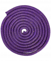 Скакалка для художественной гимнастики RGJ-403, 3м, фиолетовый/золотой, с люрексом