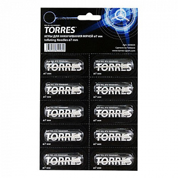 Иглы для насоса "TORRES",  арт.SS5023, уп. 10 шт, диам. резьбы 7 мм, внутр. диам. 5 мм, сталь