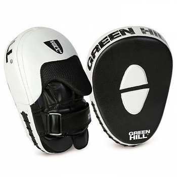 Лапы боксерские изогнутые"GREEN HILL" арт. FM-5252, синт. кожа, черно-белые