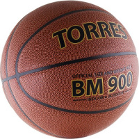 Мяч баскетбольный  "TORRES BM900" арт.B30037, р.7, ПУ-композит, нейлон.корд, бутил. камера, темнооранж-черн