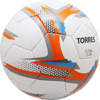 Мяч футзальный  "TORRES Futsal Club" арт.F31884, р.4, 32 п.. PU, 4 подкл.сл, руч.сш,бел-оранж-сер