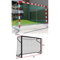 Сетка гандбольная / футбольная  "EL LEON DE ORO"арт.11444010002, a:3.0 b:2.0 c:0.8 d:1.0м, 4мм ПП зел.