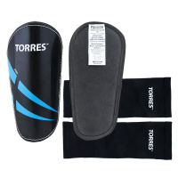 Щитки "TORRES Pro" арт.FS1608L, р.L, без голеностопа, без заст., эласт.чулок, черно-сине-белый