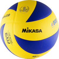 Мяч волейбольный  "MIKASA MVA330", р.5, синт. кожа (ПУ), оф. парам. FIVB, клееный, бут.кам, син-желт