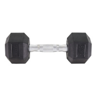 Гантель "TORRES 5 кг" арт.PL51905, металл в резиновой оболочке, шестигранник,чер, ТОЛЬКО УПАК. 2 ШТ