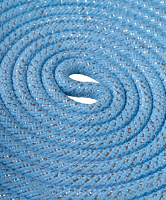 Скакалка для для художественной гимнастики RGJ-304, 3м, голубой/серебряный, с люрексом