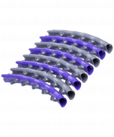 Обруч массажный разборный HH-107, двухрядный, серый/фиолетовый