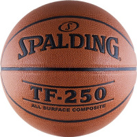 Мяч баскетбольный  "SPALDING TF-250 All Surface" р.6, арт.74-532z, полиуретан-композит, коричн-черн.