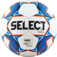 Мяч футзальный  "SELECT Futsal Mimas" арт. 852608-003, р.4, IMS, 32 пан, гл.ПУ, руч.сш, бел-гол-оранж