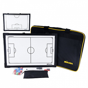 Тактическая доска для футбола  "MIKASA SB-F",45х30см,двухстор,кольца для подвеш,маркеры 2-х цв.и фишки в комп