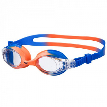 Очки для плавания  детск. "ARENA X-lite Kids", арт.9237773, ПРОЗР. линзы, нерегул.перенос, оранж-син.опр