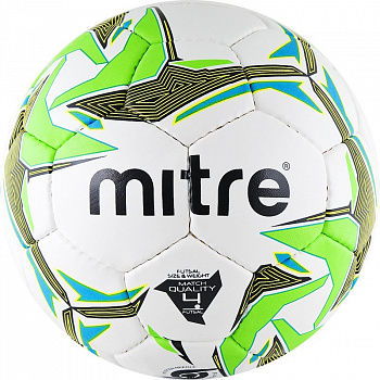 Мяч футзальный  "MITRE Futsal Nebula" арт.BB1350WBG, р.4, мат. ПУ, бут. кам, руч.сш, бел-зел-гол-желт