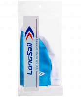 Шапочка для плавания детская, полиамид, синий/белый