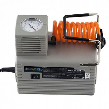 Компрессор электронный  "VOLCANO", арт. FTC-110, 46,5 л/мин, 18х13х16 см, манометр, 3 иглы, 95Вт, сер