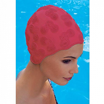 Шапочка для плавания женская  "FASHY Moulded Cap", арт.3100-00-40, резина, красный