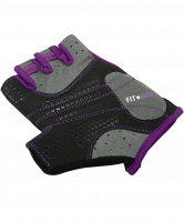 Перчатки для фитнеса SU-113, черные/фиолетовые/серые