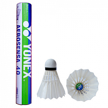 Воланы для бадминтона Yonex  AS-40 (перо/пробка), уп.12шт., сред. скор. (2), белые