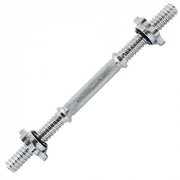 Гриф гантельный "TORRES" арт.PL5031, d25 мм, 40 см, сталь, замок-гайка, хром
