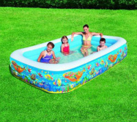 Бассейн семейный прямоугольный BestWay Подводный мир 54120, 229х152х56 см