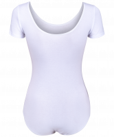 Купальник гимнастический AA-140, с коротким рукавом, хлопок, белый (36-42)