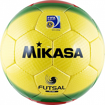 Мяч футзальный  "MIKASA FL450", р.4, FIFA Quality Pro, 32 пан, гл.ПУ, руч.сш, бут.кам, желто-крас-зел.